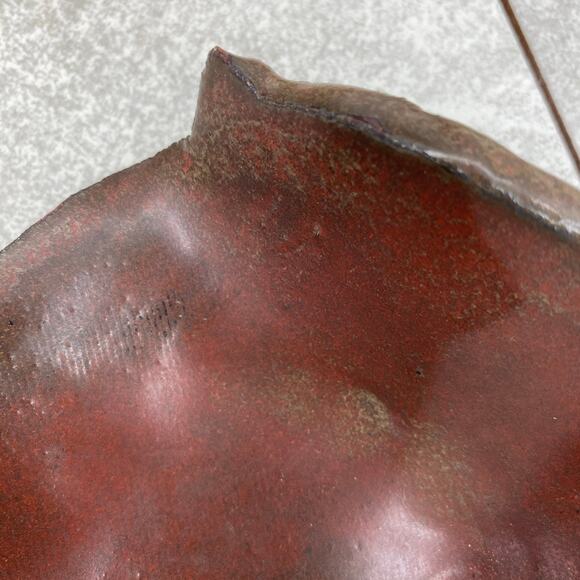 Pottery Pig Dish Ceramic Reddish Brown Unique 8” x 5” Trinket Dish Soap Dish - Picture 7 of 8